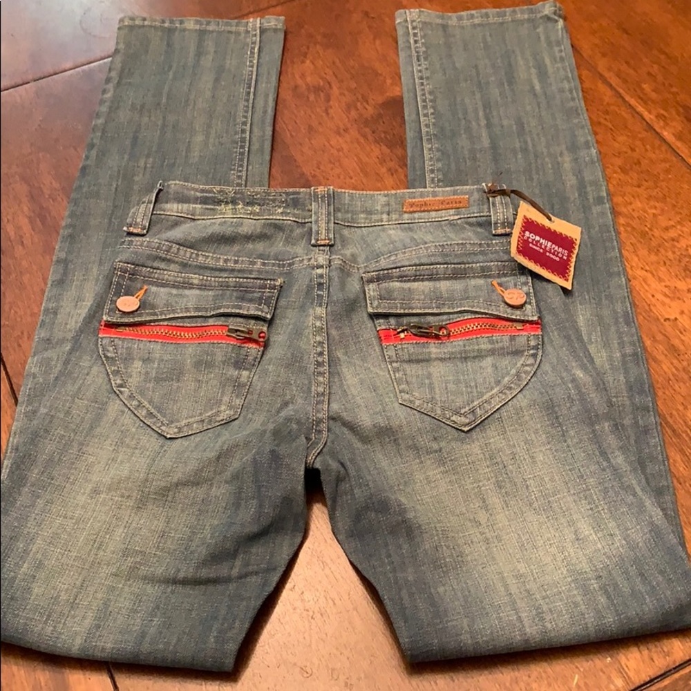 New Sophie Paris Taille Jeans Sz 1 Zipper Pocket